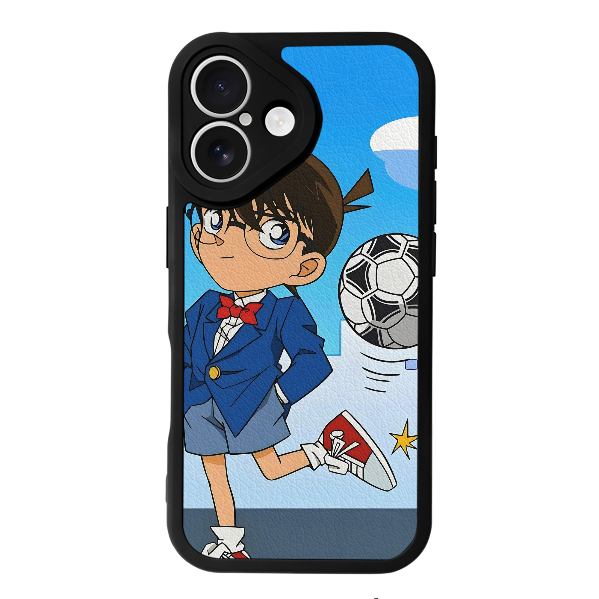 （画像用） 名探偵コナン Detective Conan 【iPhone 16シリーズ対応】シリコンスマホケース（レザー調） 材質：シリコン